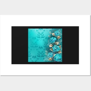 Composition with Turquoise Roses Posters and Art